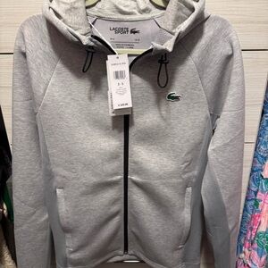Lacoste Sport Light Gray Zip-Up Hoodie